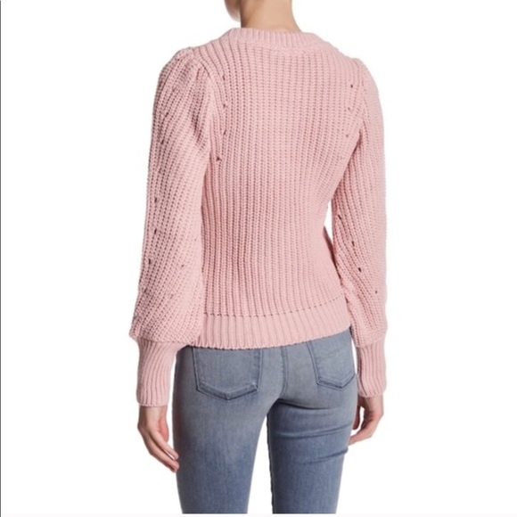 Topshop pink chunky knit distressed sweater 2 - Picture 2 of 8